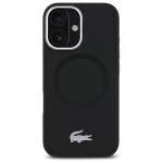 Carcasa Lacoste Silicone Croco Logo cu MagSafe compatibila cu iPhone 16, Negru 2 - lerato.ro