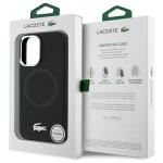 Carcasa Lacoste Silicone Croco Logo cu MagSafe compatibila cu iPhone 16, Negru 9 - lerato.ro