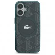 Carcasa Lacoste IML Blend Monogram cu MagSafe compatibila cu iPhone 16, Verde