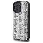 Carcasa Lacoste Blend Monogram cu MagSafe compatibila cu iPhone 16 Pro Max, Gri 3 - lerato.ro