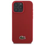 Carcasa Lacoste Iconic Petit Pique cu MagSafe compatibila cu iPhone 16 Pro Max, Rosu 2 - lerato.ro