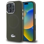 Carcasa Lacoste Silicone Croco Logo cu MagSafe compatibila cu iPhone 16 Pro Max, Khaki 4 - lerato.ro