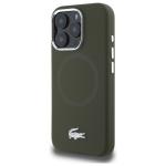 Carcasa Lacoste Silicone Croco Logo cu MagSafe compatibila cu iPhone 16 Pro Max, Khaki 3 - lerato.ro