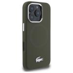 Carcasa Lacoste Silicone Croco Logo cu MagSafe compatibila cu iPhone 16 Pro Max, Khaki 5 - lerato.ro