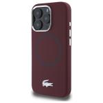 Carcasa Lacoste Silicone Croco Logo cu MagSafe compatibila cu iPhone 16 Pro Max, Bordeaux 3 - lerato.ro