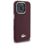 Carcasa Lacoste Silicone Croco Logo cu MagSafe compatibila cu iPhone 16 Pro Max, Bordeaux 5 - lerato.ro
