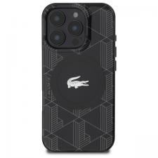 Carcasa Lacoste IML Blend Monogram cu MagSafe compatibila cu iPhone 16 Pro Max, Negru