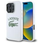Carcasa Lacoste Silicone Cracked Logo cu MagSafe compatibila cu iPhone 16 Pro Max, Alb 4 - lerato.ro