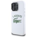 Carcasa Lacoste Silicone Cracked Logo cu MagSafe compatibila cu iPhone 16 Pro Max, Alb 3 - lerato.ro