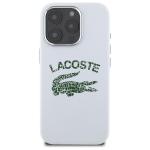 Carcasa Lacoste Silicone Cracked Logo cu MagSafe compatibila cu iPhone 16 Pro Max, Alb 2 - lerato.ro