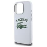 Carcasa Lacoste Silicone Cracked Logo cu MagSafe compatibila cu iPhone 16 Pro Max, Alb 7 - lerato.ro