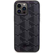 Carcasa Lacoste Blend Monogram cu MagSafe compatibila cu iPhone 15 Pro, Negru