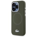 Carcasa Lacoste Silicone Croco Logo cu MagSafe compatibila cu iPhone 15 Pro, Khaki 3 - lerato.ro