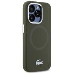 Carcasa Lacoste Silicone Croco Logo cu MagSafe compatibila cu iPhone 15 Pro, Khaki 5 - lerato.ro