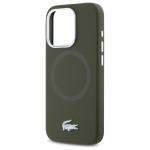 Carcasa Lacoste Silicone Croco Logo cu MagSafe compatibila cu iPhone 15 Pro, Khaki 7 - lerato.ro
