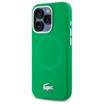 Carcasa Lacoste Silicone Croco Logo cu MagSafe compatibila cu iPhone 15 Pro, Verde 3 - lerato.ro