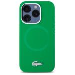 Carcasa Lacoste Silicone Croco Logo cu MagSafe compatibila cu iPhone 15 Pro, Verde 2 - lerato.ro