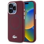 Carcasa Lacoste Silicone Croco Logo cu MagSafe compatibila cu iPhone 15 Pro, Bordeaux 4 - lerato.ro