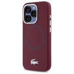 Carcasa Lacoste Silicone Croco Logo cu MagSafe compatibila cu iPhone 15 Pro, Bordeaux 3 - lerato.ro