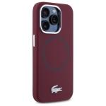Carcasa Lacoste Silicone Croco Logo cu MagSafe compatibila cu iPhone 15 Pro, Bordeaux 5 - lerato.ro
