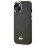 Carcasa Lacoste Silicone Croco Logo cu MagSafe compatibila cu iPhone 15 / 14 / 13, Khaki 3 - lerato.ro
