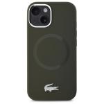Carcasa Lacoste Silicone Croco Logo cu MagSafe compatibila cu iPhone 15 / 14 / 13, Khaki 2 - lerato.ro