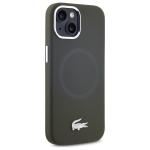 Carcasa Lacoste Silicone Croco Logo cu MagSafe compatibila cu iPhone 15 / 14 / 13, Khaki 5 - lerato.ro