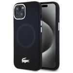 Carcasa Lacoste Silicone Croco Logo cu MagSafe compatibila cu iPhone 15 / 14 / 13, Negru 4 - lerato.ro