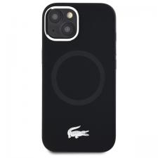 Carcasa Lacoste Silicone Croco Logo cu MagSafe compatibila cu iPhone 15 / 14 / 13, Negru