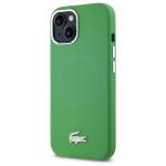 Carcasa Lacoste Silicone Croco Logo cu MagSafe compatibila cu iPhone 15 / 14 / 13, Verde 3 - lerato.ro