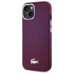Carcasa Lacoste Silicone Croco Logo cu MagSafe compatibila cu iPhone 15 / 14 / 13, Mov 3 - lerato.ro