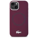 Carcasa Lacoste Silicone Croco Logo cu MagSafe compatibila cu iPhone 15 / 14 / 13, Mov 2 - lerato.ro