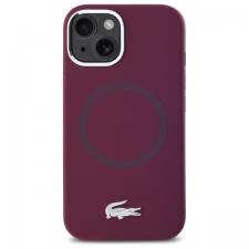 Carcasa Lacoste Silicone Croco Logo cu MagSafe compatibila cu iPhone 15 / 14 / 13, Mov