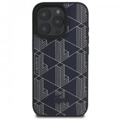 Carcasa Lacoste Blend Monogram cu MagSafe compatibila cu iPhone 16 Pro, Navy Blue