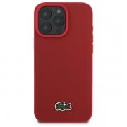 Carcasa Lacoste Iconic Petit Pique cu MagSafe compatibila cu iPhone 16 Pro, Rosu
