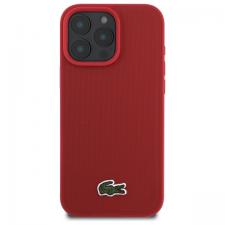 Carcasa Lacoste Iconic Petit Pique cu MagSafe compatibila cu iPhone 16 Pro, Rosu