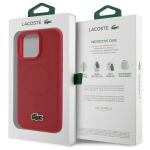 Carcasa Lacoste Iconic Petit Pique cu MagSafe compatibila cu iPhone 16 Pro, Rosu 9 - lerato.ro