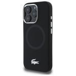 Carcasa Lacoste Silicone Croco Logo cu MagSafe compatibila cu iPhone 16 Pro, Negru 3 - lerato.ro