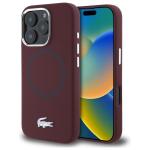 Carcasa Lacoste Silicone Croco Logo cu MagSafe compatibila cu iPhone 16 Pro, Bordeaux 4 - lerato.ro