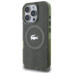 Carcasa Lacoste IML Blend Monogram cu MagSafe compatibila cu iPhone 16 Pro, Khaki 3 - lerato.ro