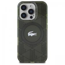 Carcasa Lacoste IML Blend Monogram cu MagSafe compatibila cu iPhone 16 Pro, Khaki