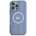 Carcasa Lacoste IML Blend Monogram cu MagSafe compatibila cu iPhone 16 Pro, Albastru 2 - lerato.ro
