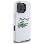 Carcasa Lacoste Silicone Cracked Logo cu MagSafe compatibila cu iPhone 16 Pro, Alb 5 - lerato.ro
