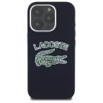 Carcasa Lacoste Silicone Cracked Logo cu MagSafe compatibila cu iPhone 16 Pro, Navy Blue 2 - lerato.ro