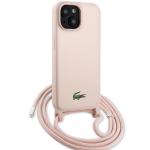 Carcasa Lacoste Silicone Cord compatibila cu iPhone 15 / 14 / 13, Roz 4 - lerato.ro