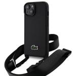 Carcasa Lacoste Iconic Petit Pique Crossbody compatibila cu iPhone 15 / 14 / 13, Negru 3 - lerato.ro