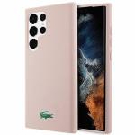 Carcasa Lacoste Silicone Croc Logo compatibila cu Samsung Galaxy S23 Ultra, Roz 4 - lerato.ro