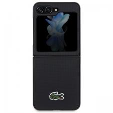 Huse si carcase Samsung Galaxy Z Flip 5, Carcasa Lacoste Iconic Petit Pique compatibila cu Samsung Galaxy Z Flip 5, Negru, lerato.ro