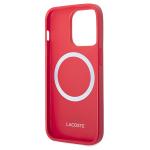 Carcasa Lacoste Iconic Petit Pique cu MagSafe compatibila cu iPhone 14 Pro, Rosu 8 - lerato.ro