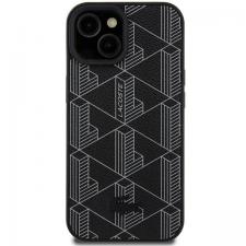 Carcasa Lacoste Blend Monogram cu MagSafe compatibila cu iPhone 15 / 14 / 13, Negru